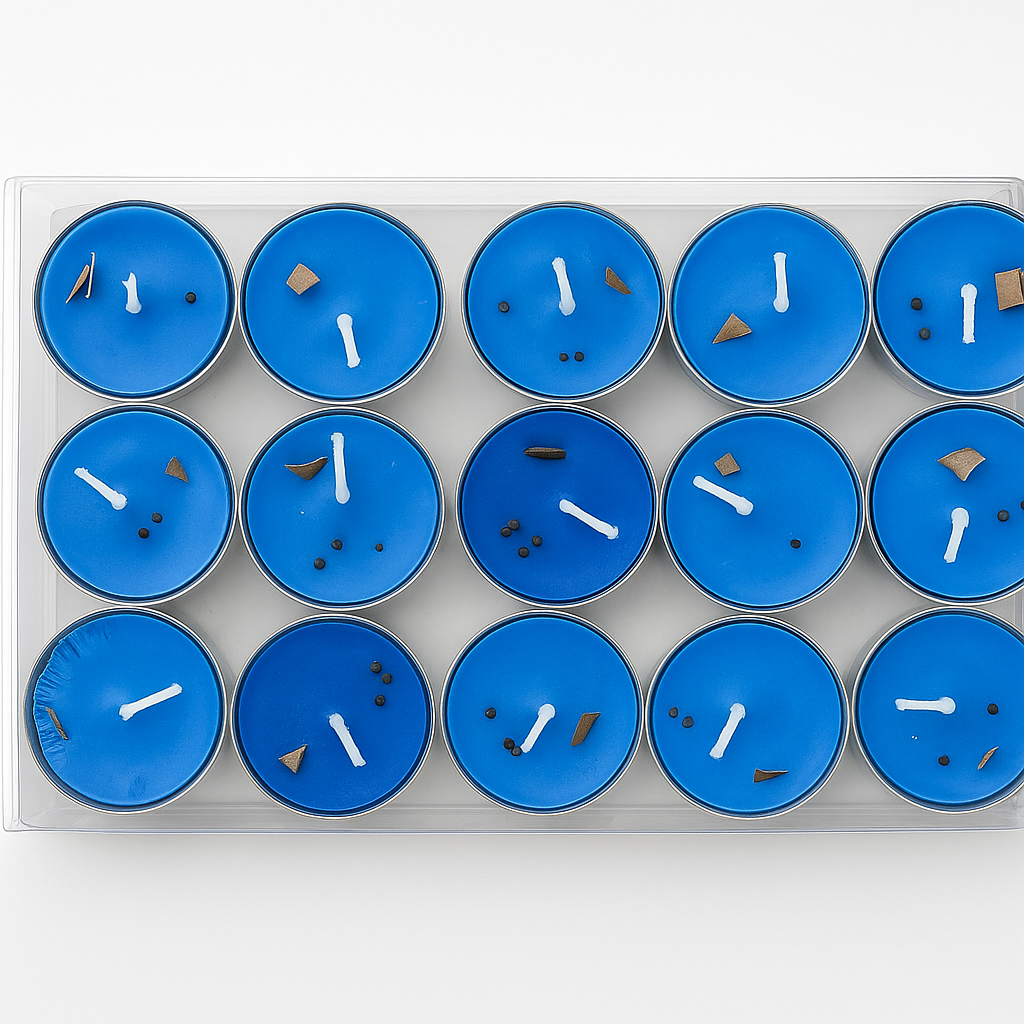 Dark blue Unity tea candle